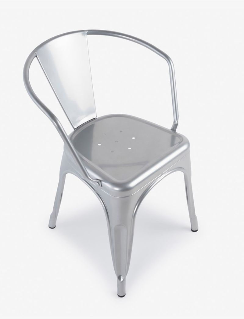 Antibes Steel Arm Chair-Silver