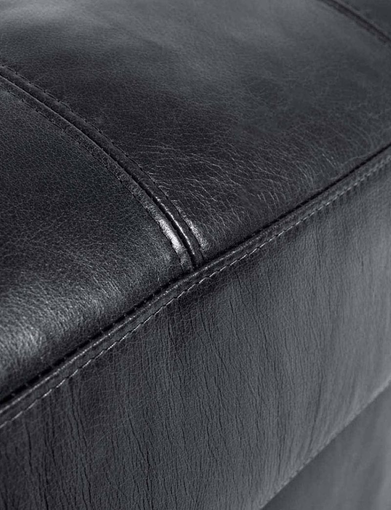 Cognac Leather Lounge Chair - Black