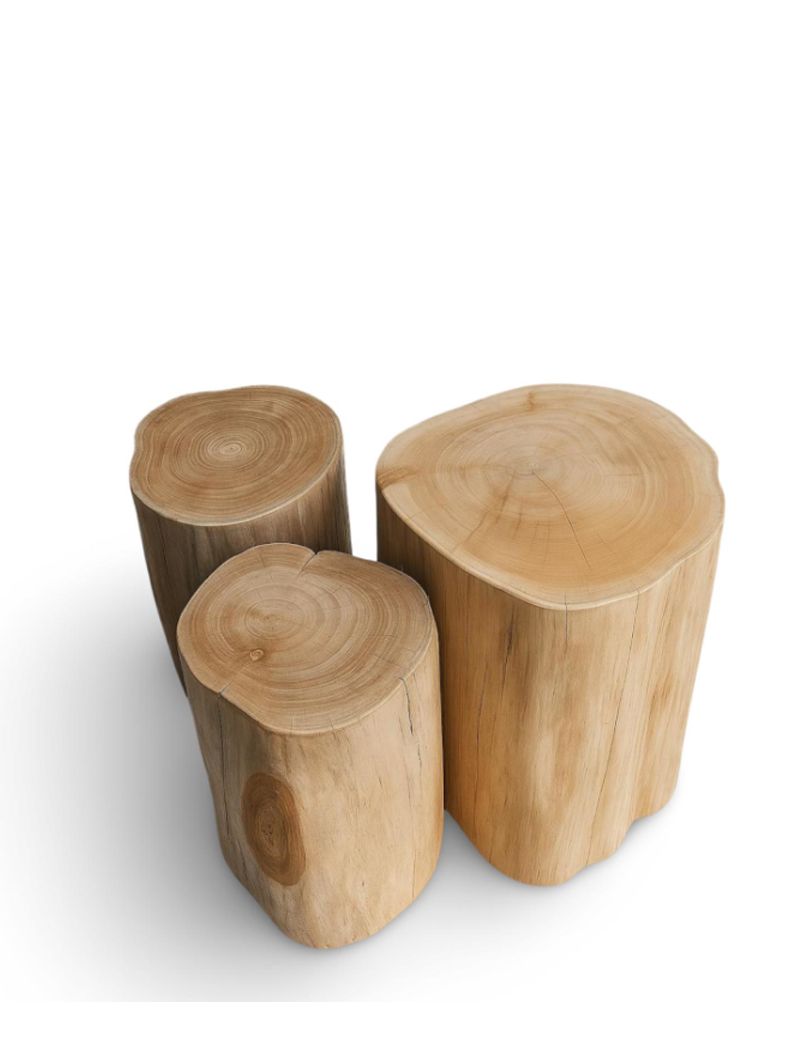 East Java Log Side Table Stool