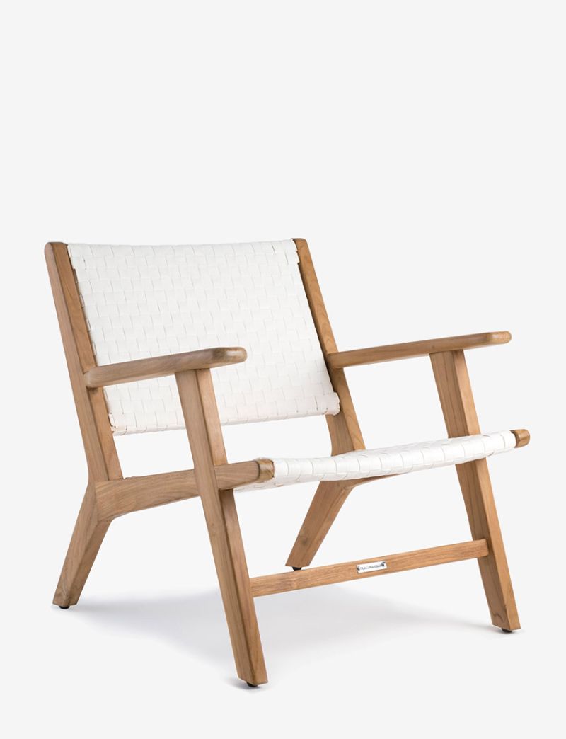 Copenhagen Lounge Arm Chair-White Cuban