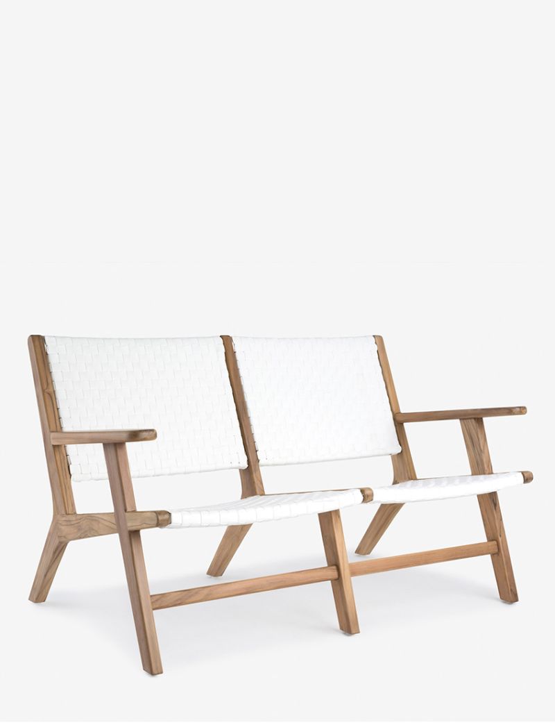 Copenhagen Lounge Arm Loveseat-White Cuban