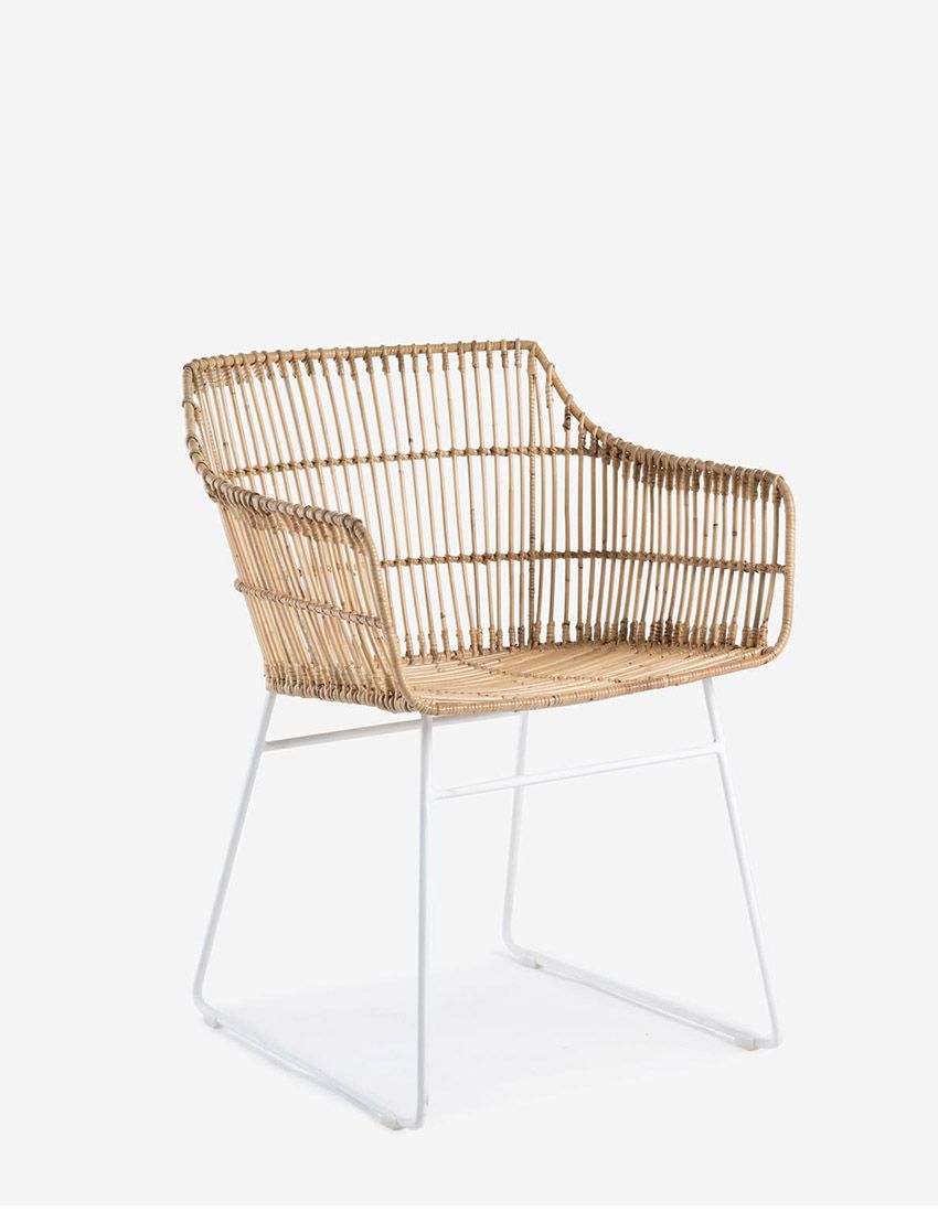 Bogor Rattan Dining Arm Chair - MS White