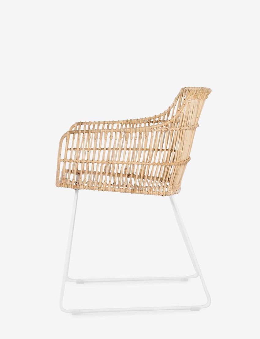 Bogor Rattan Dining Arm Chair - MS White