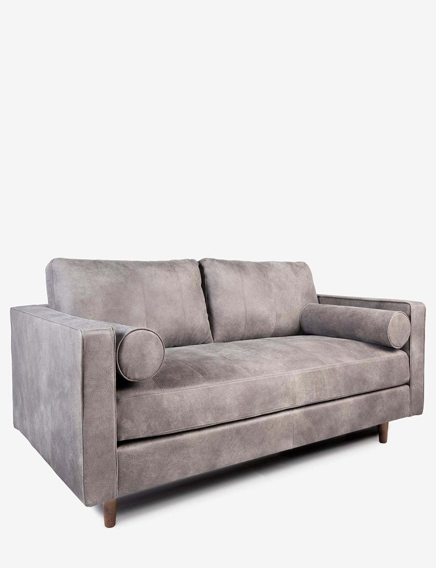 Cognac Leather Loveseat - Elephant