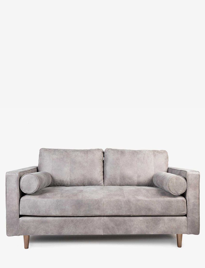 Cognac Leather Loveseat - Elephant