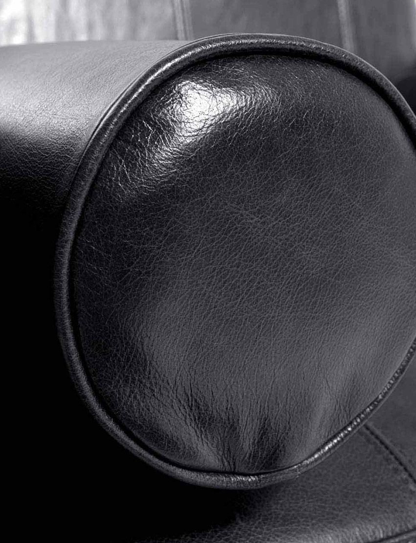 Cognac Leather Loveseat - Black