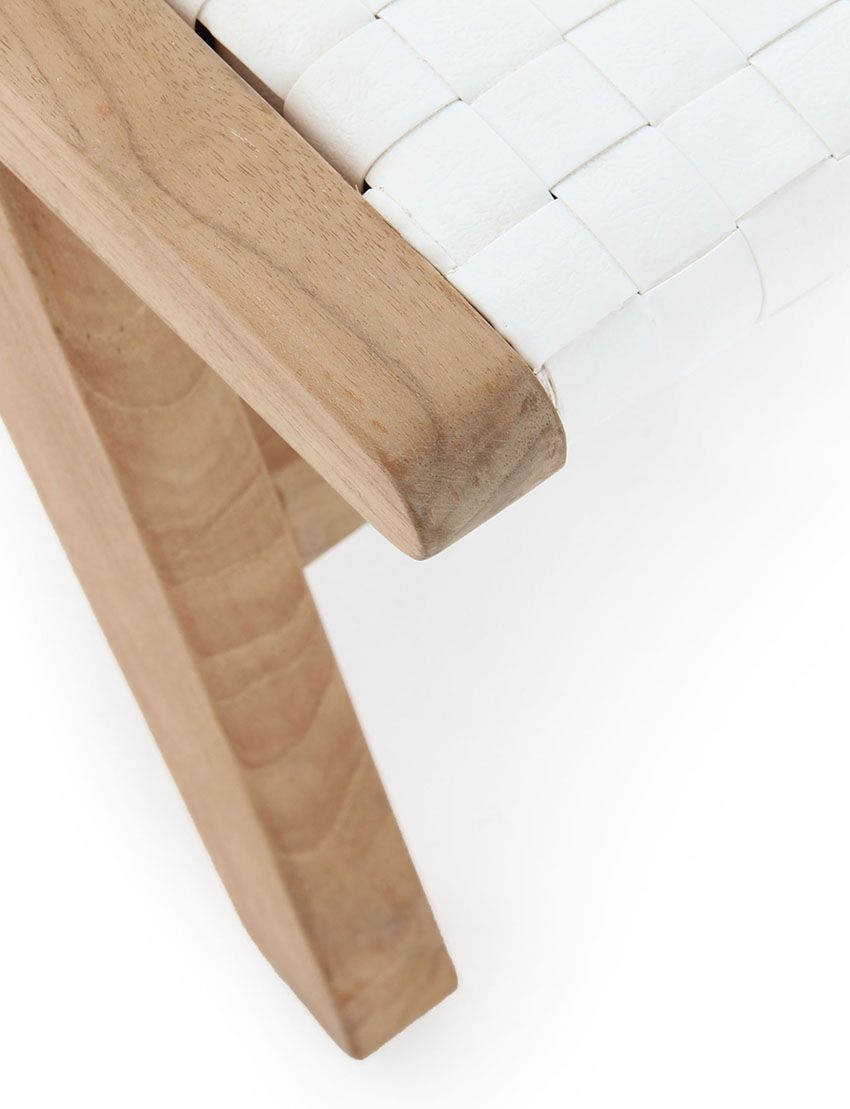 Copenhagen Retro Lounge Angled Ottoman - White