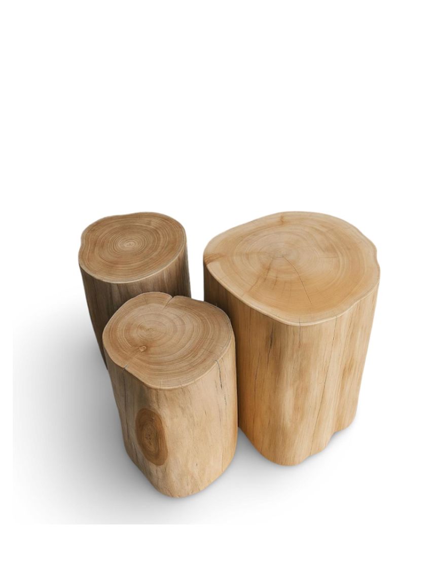 East Java Log Side Table Stool