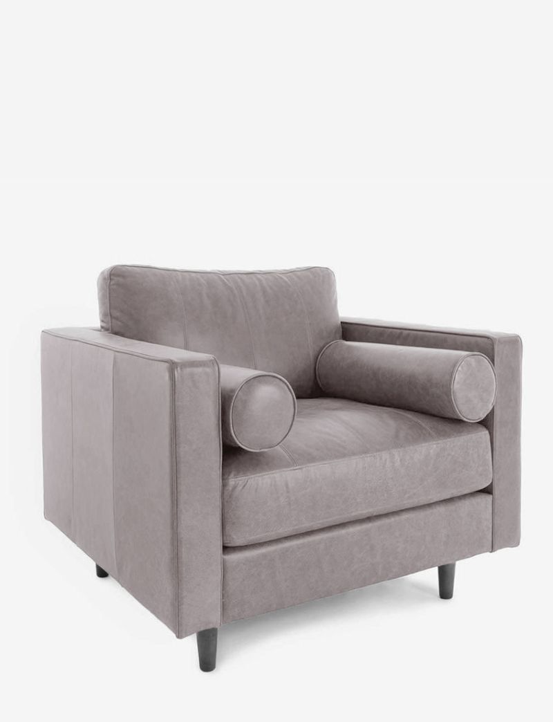 Cognac Leather Lounge Chair - Elephant