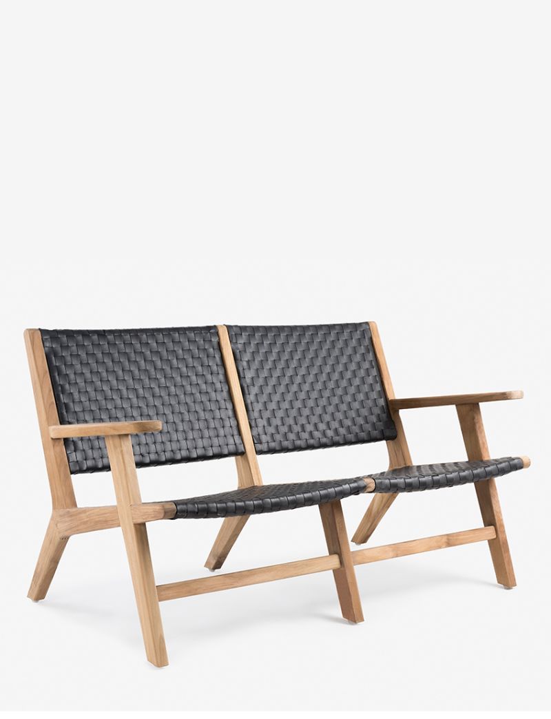 Copenhagen Lounge Arm Loveseat-Black Cuban