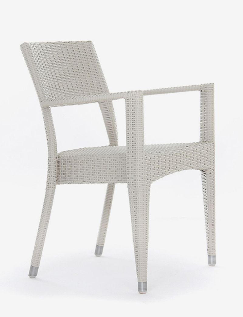 Napoli Dining Arm Chair-White Wash