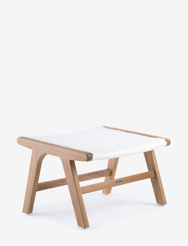 Copenhagen Retro Lounge Angled Ottoman - White