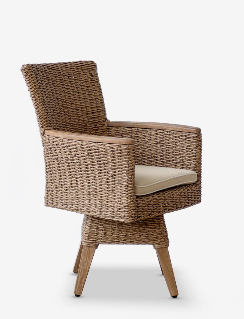 Zanzibar Swivel Dining Arm Chair-Hyacinth Twist