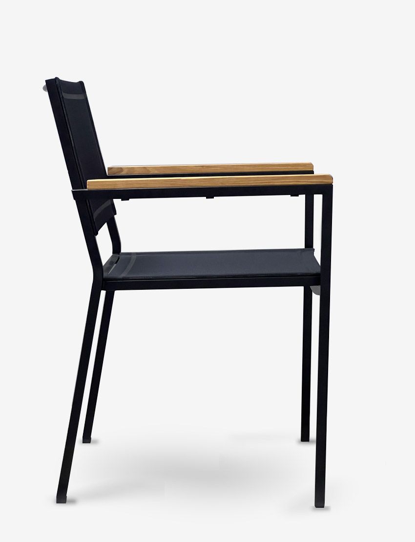 Firenze Arm Dining Black Powder Coated