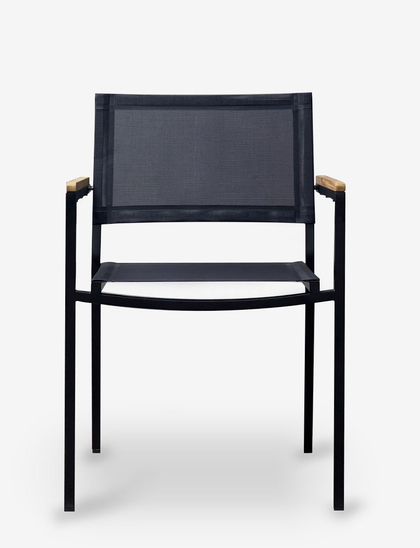 Firenze Arm Dining Black Powder Coated