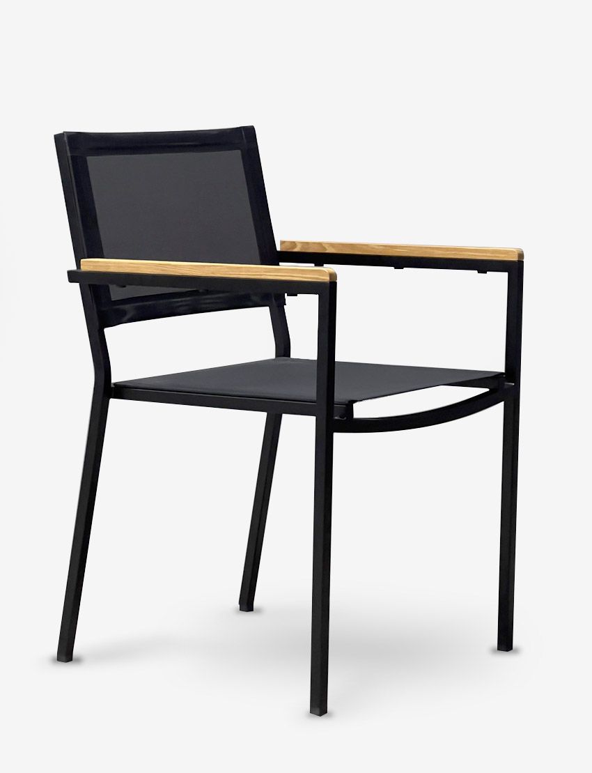 Firenze Arm Dining Black Powder Coated