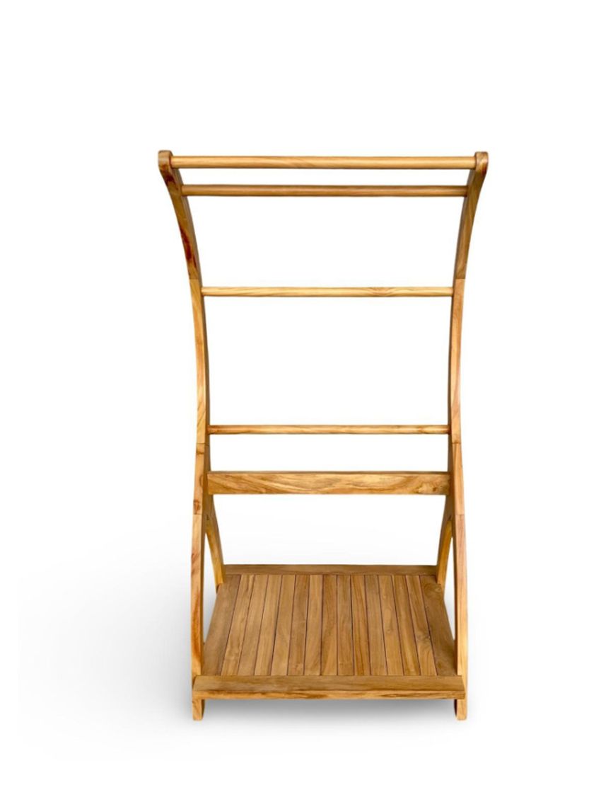 Lyon Teak Towel Rack – With Shelf