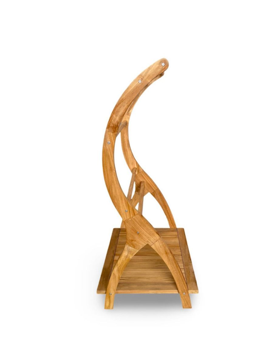 Lyon Teak Towel Rack – With Shelf