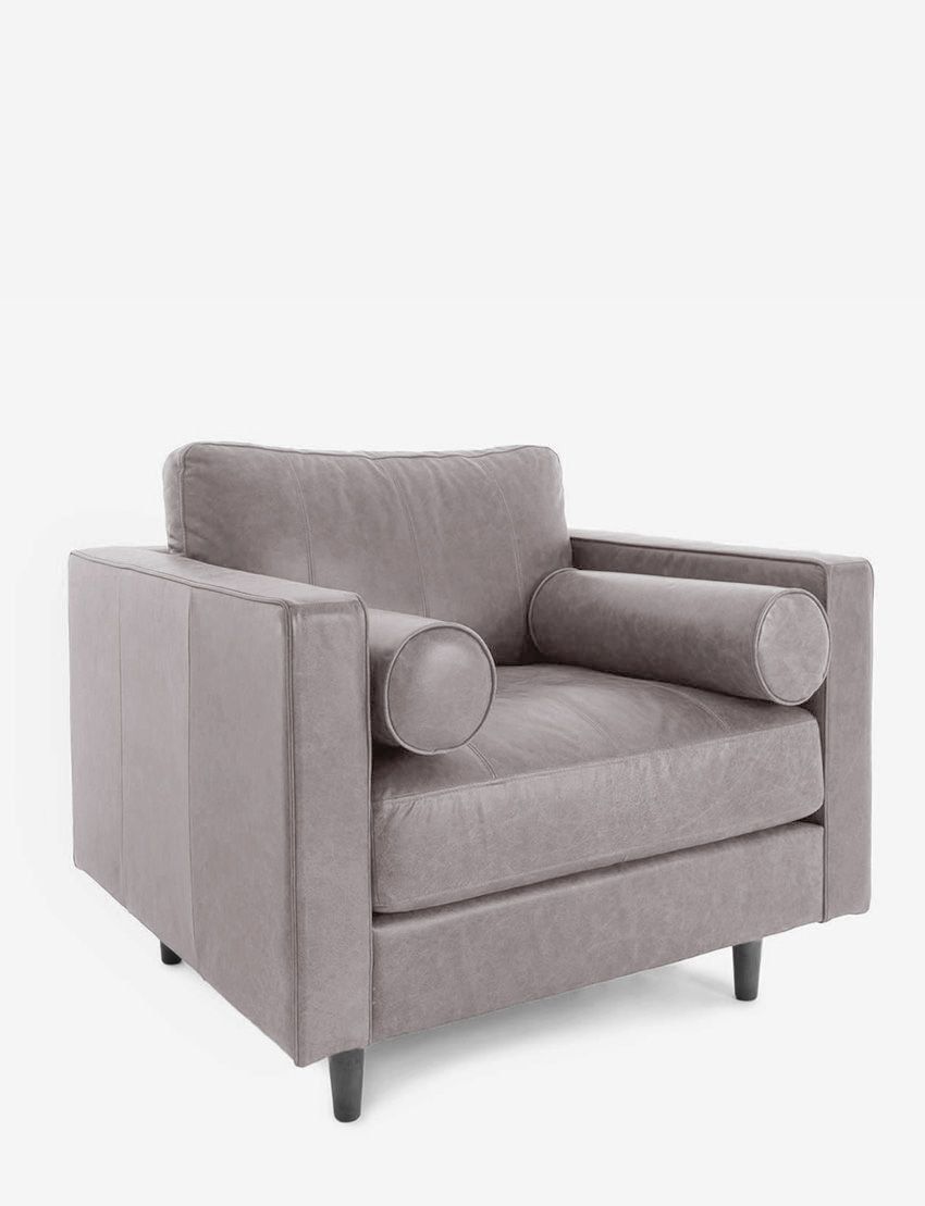 Cognac Leather Lounge Chair - Elephant