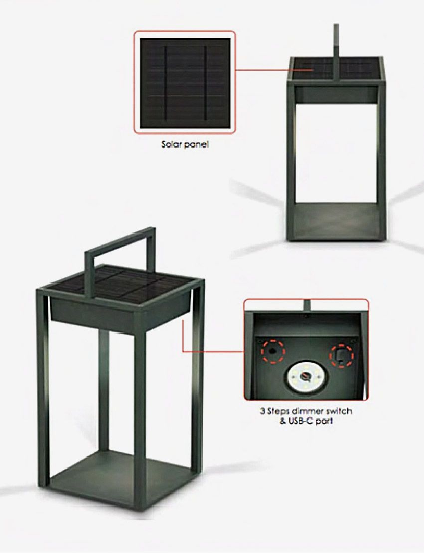 Retro Solar Light -Black