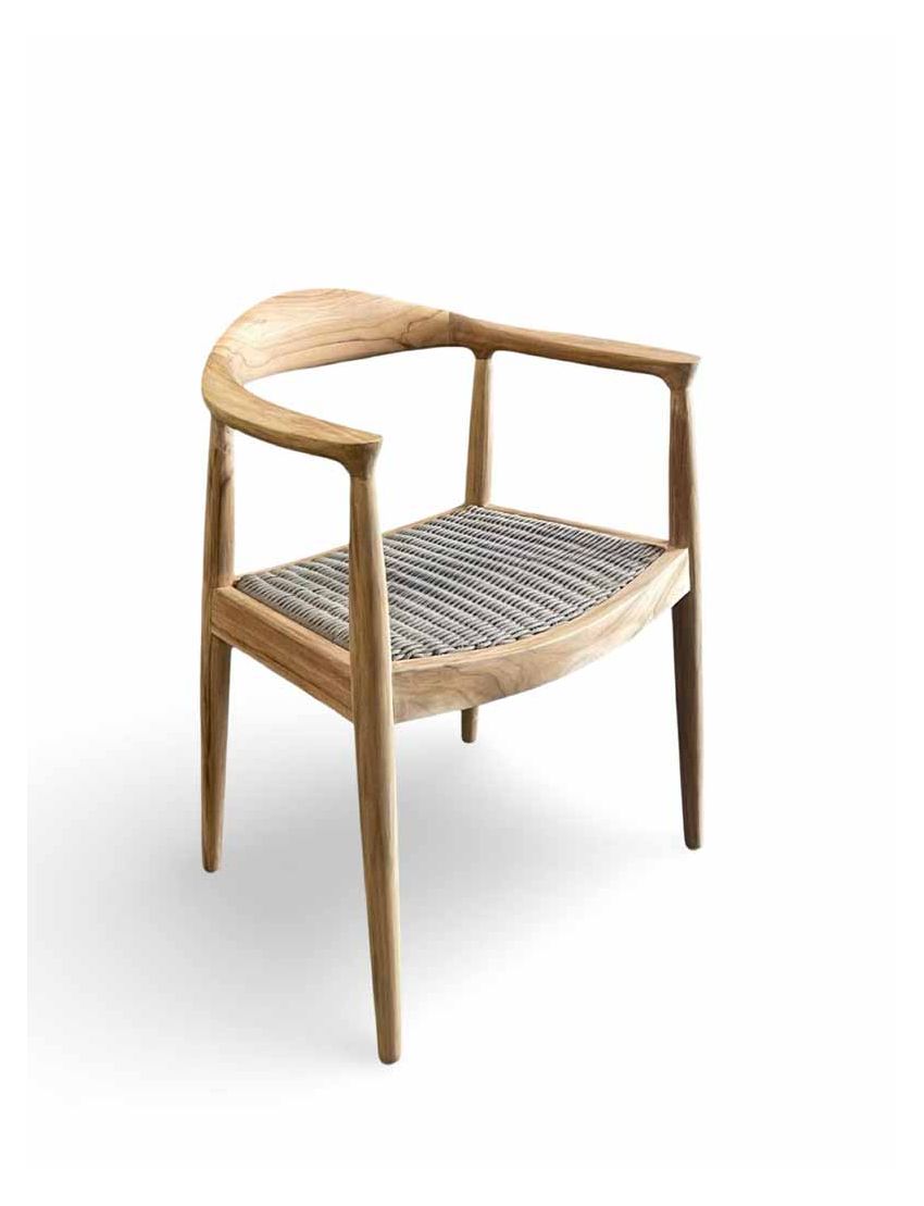 Roskilde Dining Arm Greige Rope