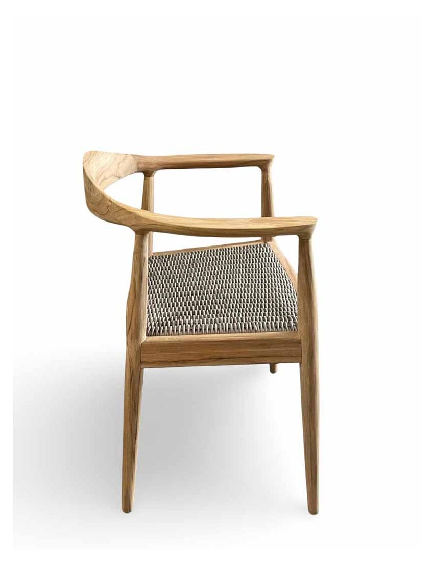 Roskilde Dining Arm Greige Rope